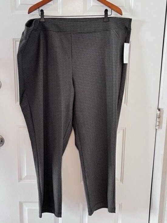 Madison Grey Pants - NEW‎ Madison Grey Pull On Pants Elastic Waist Size 3X Brown Houndstooth Plaid